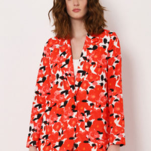VESTE AVEC BOUTONNAGE SIMPLE ET MOTIF FLORAL