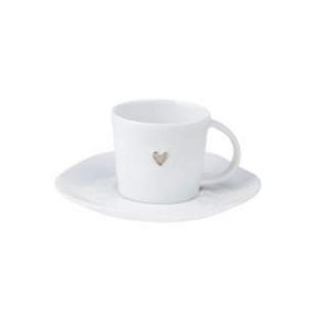 TASSE EXPRESSO COEUR ARGENT/OR