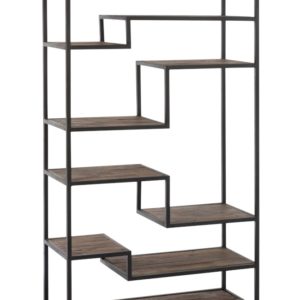ÉTAGÈRE BOIS/MÉTAL 6 PLANS
