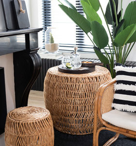 Set Table + 2tabourets Ronde Jacynthe D'eau Naturel